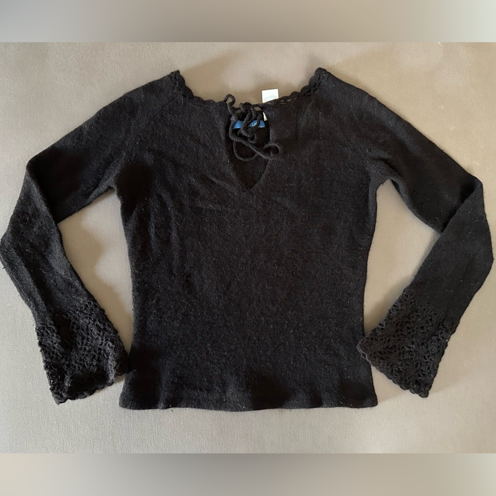 dELiA*s Black Angora lambs wool soft Women's Sweater vintage!